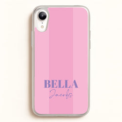 Pink Stripe Personalised Name  - Personalised Phone Case for iPhone XR