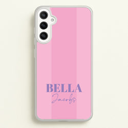 Pink Stripe Personalised Name  - Personalised Phone Case for Galaxy A34