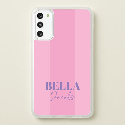 Pink Stripe Personalised Name  - Personalised Phone Case for Galaxy A41
