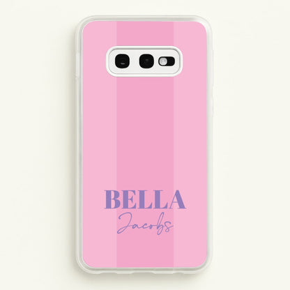 Pink Stripe Personalised Name  - Personalised Phone Case for Galaxy S10e