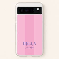 Pink Stripe Personalised Name  - Personalised Phone Case for Google Pixel 8 Pro