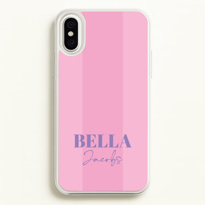 Pink Stripe Personalised Name  - Personalised Phone Case for iPhone XS Max