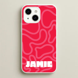 Red And Pink Squiggles Personalised Name  - Personalised Phone Case for iPhone 15 Plus