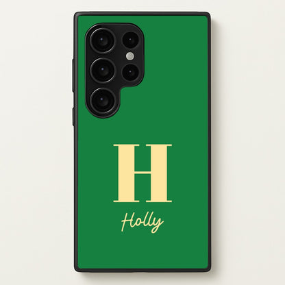Dark Green Personalised Name  - Personalised Phone Case for Galaxy S24 Ultra