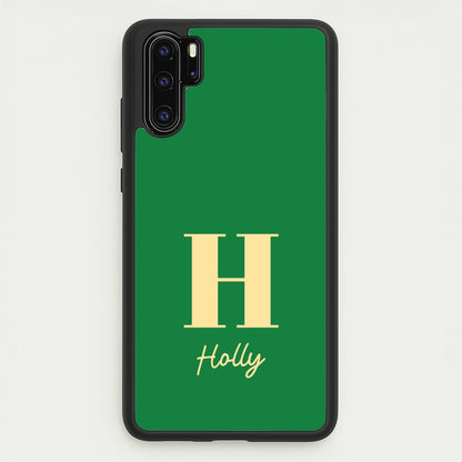 Dark Green Personalised Name  - Personalised Phone Case for Huawei P30 Pro