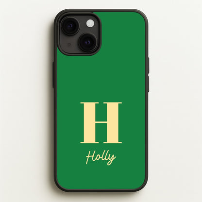 Dark Green Personalised Name  - Personalised Phone Case for iPhone 13 Mini