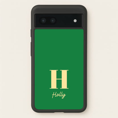 Dark Green Personalised Name  - Personalised Phone Case for Google Pixel 7a