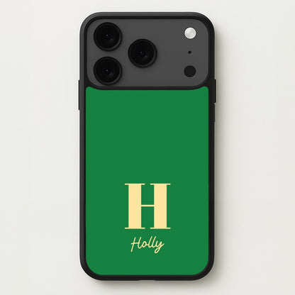 Dark Green Personalised Name Phone Case for iPhone 17 Pro