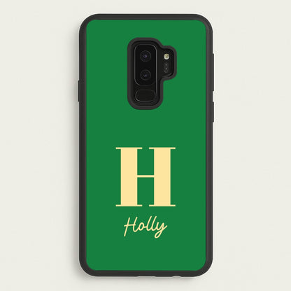 Dark Green Personalised Name  - Personalised Phone Case for Galaxy S9 Plus