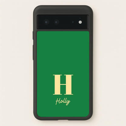 Dark Green Personalised Name  - Personalised Phone Case for Google Pixel 6