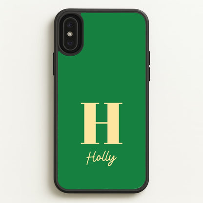 Dark Green Personalised Name  - Personalised Phone Case for iPhone XS Max