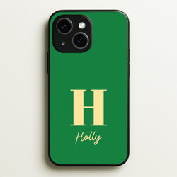 Dark Green Personalised Name  - Personalised Phone Case for iPhone 14 Plus