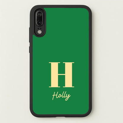 Dark Green Personalised Name  - Personalised Phone Case for Huawei P20