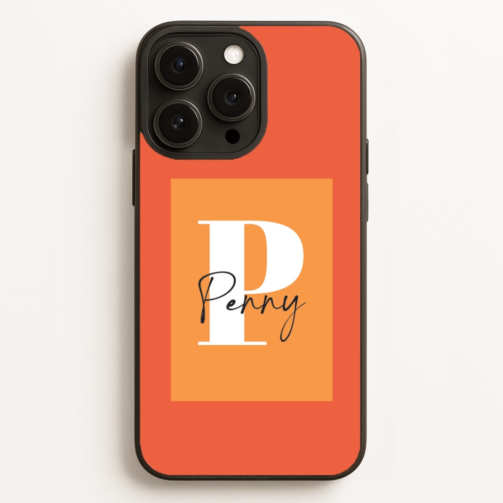 Orange Personalised Name Phone Case