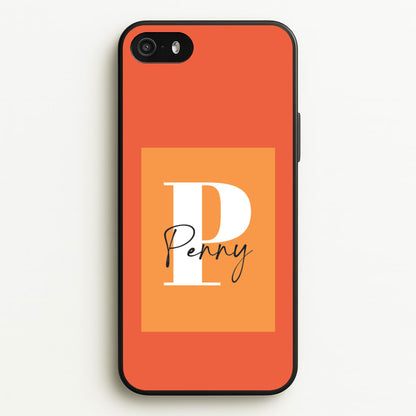 Orange Personalised Name  - Personalised Phone Case for iPhone 5 / 5s / SE 2016