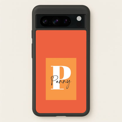 Orange Personalised Name  - Personalised Phone Case for Google Pixel 8 Pro