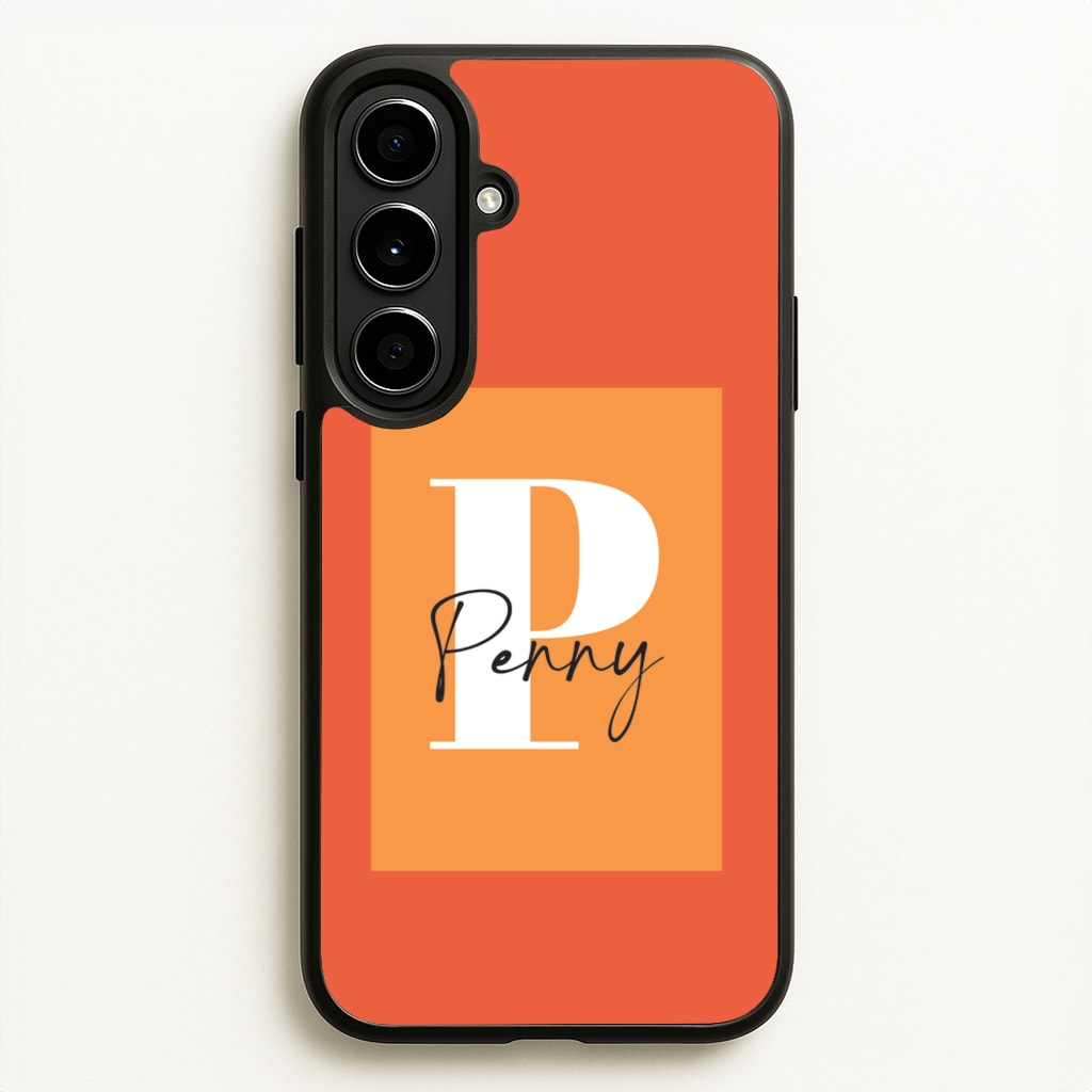 Orange Personalised Name  - Personalised Phone Case for Galaxy A56