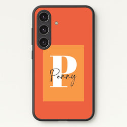 Orange Personalised Name  - Personalised Phone Case for Galaxy S25
