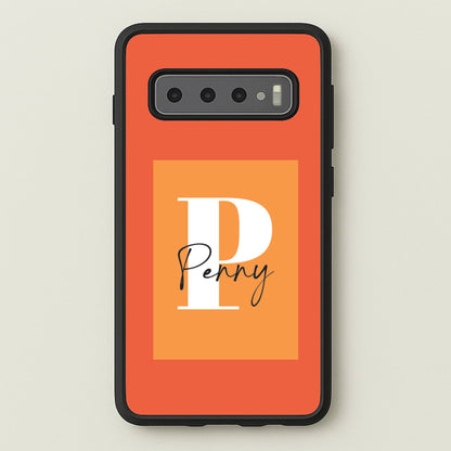 Orange Personalised Name  - Personalised Phone Case for Galaxy S10 Plus