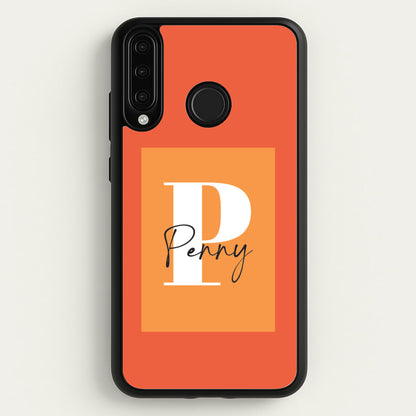 Orange Personalised Name  - Personalised Phone Case for Huawei P30 Lite