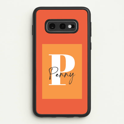 Orange Personalised Name  - Personalised Phone Case for Galaxy S10e