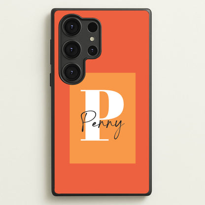 Orange Personalised Name  - Personalised Phone Case for Galaxy S25 Ultra