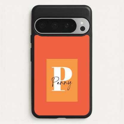 Orange Personalised Name  - Personalised Phone Case for Google Pixel 9 Pro XL