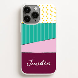 Geometric Patterns Personalised Name  - Personalised Phone Case for iPhone 16 Pro Max