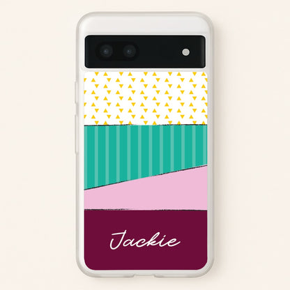 Geometric Patterns Personalised Name  - Personalised Phone Case for Google Pixel 7a