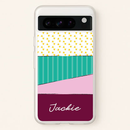 Geometric Patterns Personalised Name  - Personalised Phone Case for Google Pixel 8 Pro