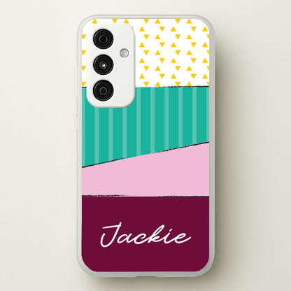 Geometric Patterns Personalised Name  - Personalised Phone Case for Galaxy A35