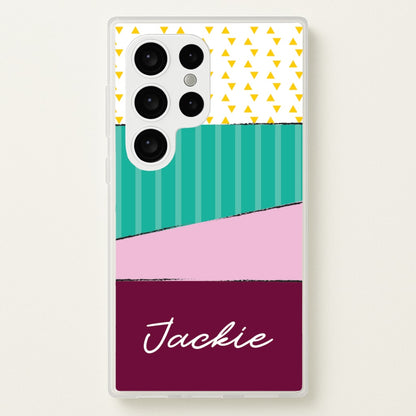 Geometric Patterns Personalised Name  - Personalised Phone Case for Galaxy S24 Ultra