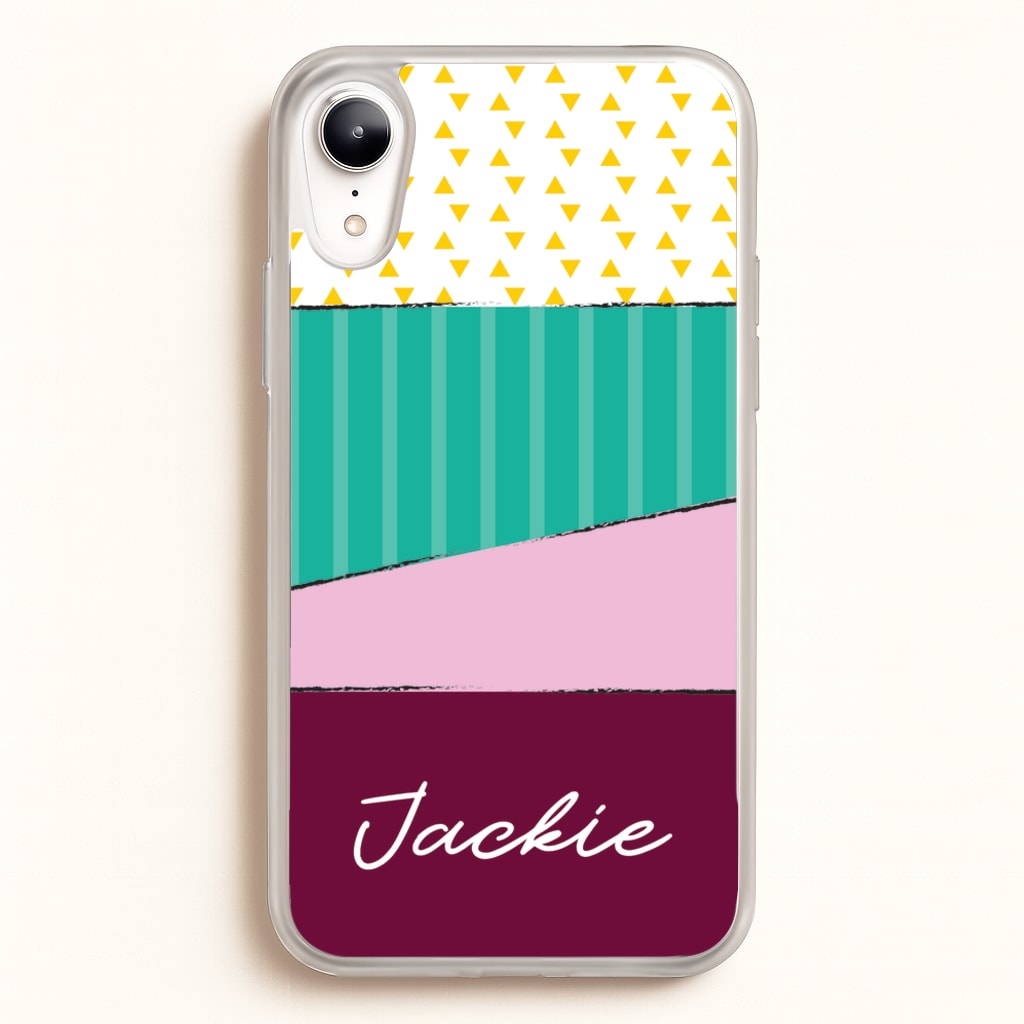 Geometric Patterns Personalised Name  - Personalised Phone Case for iPhone XR