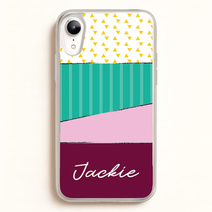 Geometric Patterns Personalised Name  - Personalised Phone Case for iPhone XR