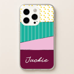 Geometric Patterns Personalised Name  - Personalised Phone Case for iPhone 15 Pro