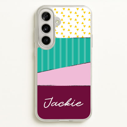 Geometric Patterns Personalised Name  - Personalised Phone Case for Galaxy A56