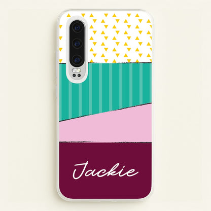 Geometric Patterns Personalised Name  - Personalised Phone Case for Huawei P30