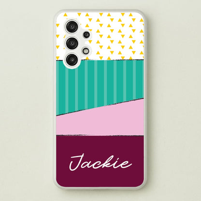 Geometric Patterns Personalised Name  - Personalised Phone Case for Galaxy A13