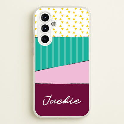 Geometric Patterns Personalised Name  - Personalised Phone Case for Galaxy A54