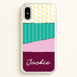 Geometric Patterns Personalised Name  - Personalised Phone Case for iPhone X / XS