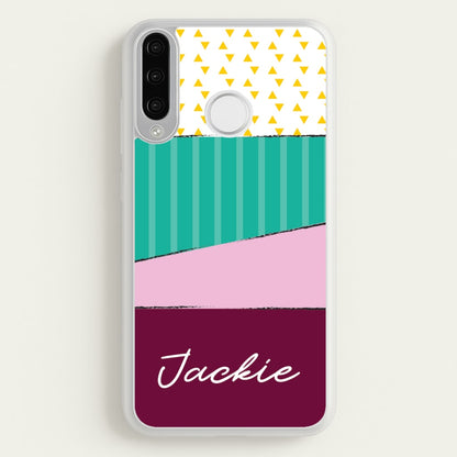 Geometric Patterns Personalised Name  - Personalised Phone Case for Huawei P30 Lite