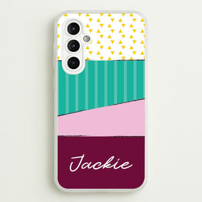 Geometric Patterns Personalised Name  - Personalised Phone Case for Galaxy A14