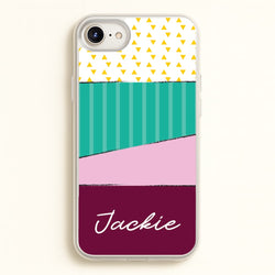 Geometric Patterns Personalised Name  - Personalised Phone Case for iPhone 6 / 7 / 8 / SE