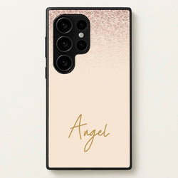 Peach Glitter Personalised Name  - Personalised Phone Case for Galaxy S24 Ultra