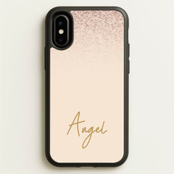 Peach Glitter Personalised Name  - Personalised Phone Case for iPhone X / XS