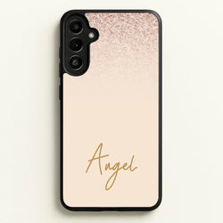 Peach Glitter Personalised Name  - Personalised Phone Case for Galaxy A36