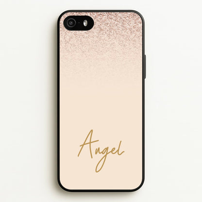 Peach Glitter Personalised Name  - Personalised Phone Case for iPhone 5 / 5s / SE 2016
