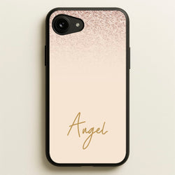 Peach Glitter Personalised Name  - Personalised Phone Case for iPhone 16e