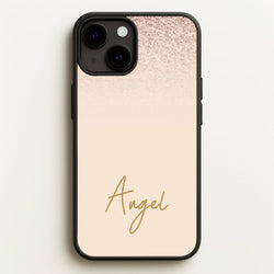 Peach Glitter Personalised Name  - Personalised Phone Case for iPhone 13