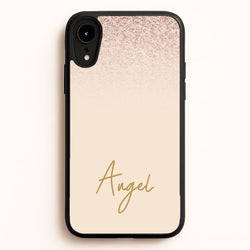 Peach Glitter Personalised Name  - Personalised Phone Case for iPhone XR